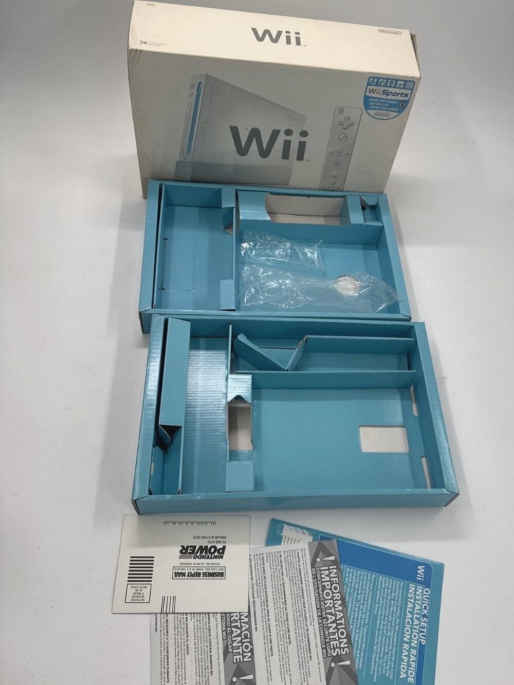 BOX ONLY Nintendo Wii Sports White Console Box & Trays Manual Nothing Else
